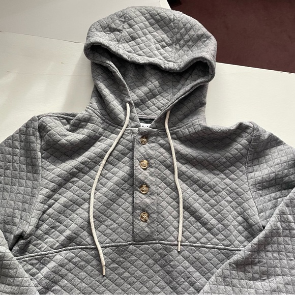 Small | Muttonhead | Camping Hoodie - Heather Grey Quilt - Picture 9 of 12